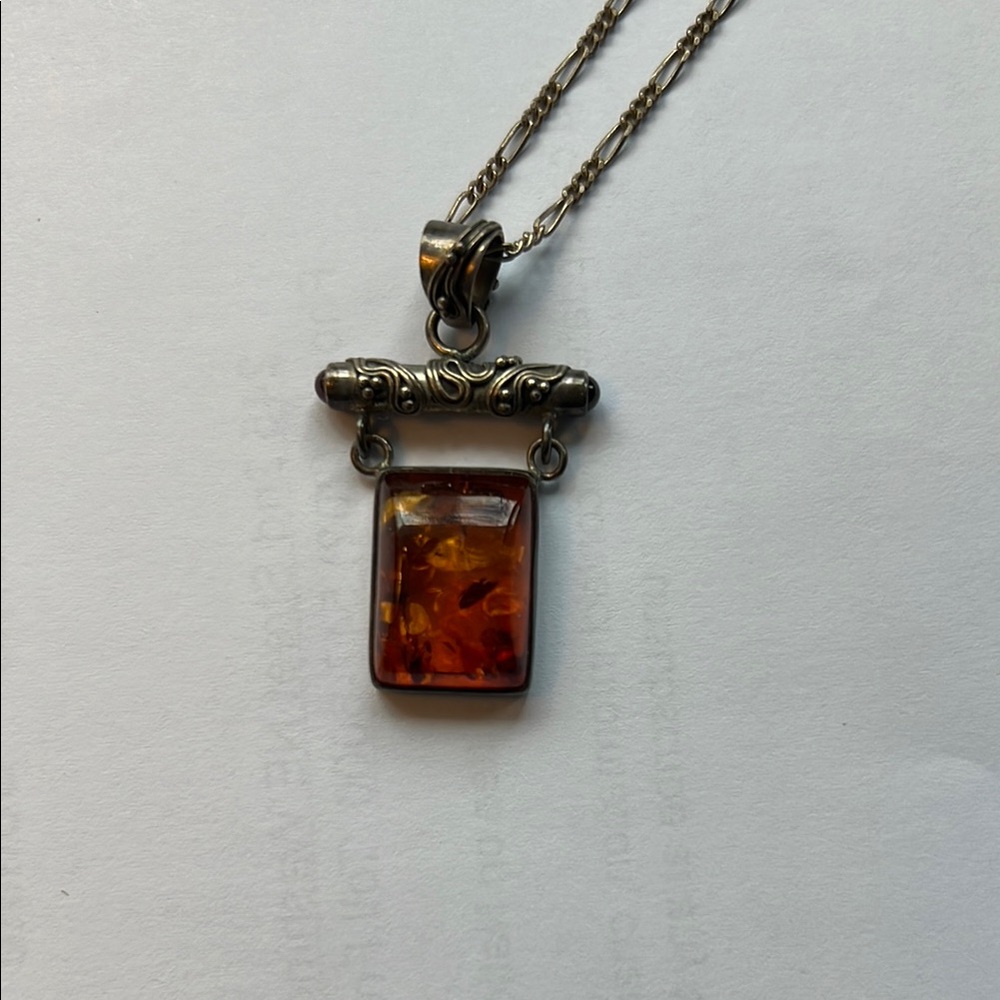 Amber Pendant Necklace